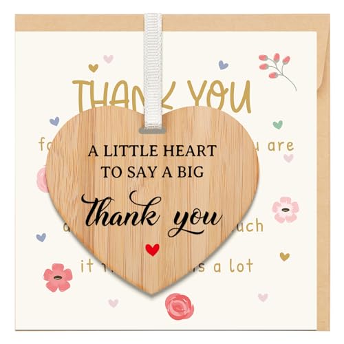 Image of Thank You Cards, Greeting Card with Wooden Thank You Gifts for Women