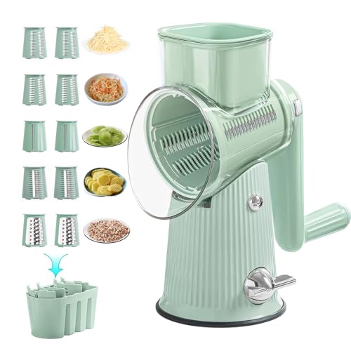 5 In 1 Rotary Grater, New 5 In 1 Rotary Cheese Grater Vegetable Slicer,5 in 1 Hand Crank Food Chopper,5 in 1 Hand Crank Food grater,Easy To Clean Kitchen Gadgets