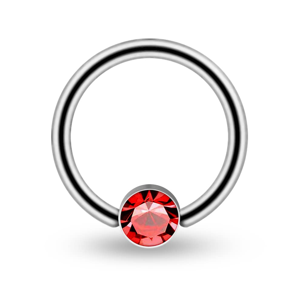 G23 Grade Titanium 4MM Jeweled Button with 16Gx5/16 (1.2x8mm) Captive Bead Rings Body Jewelry