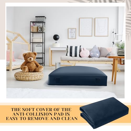 Maasechs 5' x 5' or 3' x 4' Cover Replacement for Crash Pad, Sensory Crash Pads Cover for Kids and Adult, Durable and Safe, Machine-Washable, Pads Sheet Only(Dark Blue,5' X 5') - Thumbnail 3