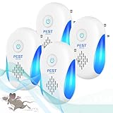 Upgraded Ultrasonic Pest Repeller, BOYUNSHI Electronic Mouse Repellent Plug in Indoor Pest Control, Effective Against for Mice, Rats, Mosquitoes, Cockroach, Moths, Ants, Rodent, Spider(4 Packs)