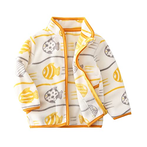 Beivslley Toddler Baby Boy Girls Polar Fleece Jacket Coats Kids Warm Full-Zip Outerwear For Spring Autumn Winter,Fish,2-3T #TOP10