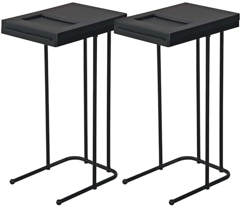 新輝合成 トンボ ユニード ゴミ箱 ゴミ袋 ホルダー L 蓋を開けずにごみを捨てられる ブラック 2個セット 幅23.5×奥行33.5×高さ55.5cm 蓋付き 分別 日本製（Amazon）
