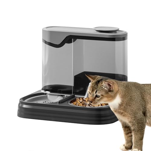 Dogs and Cat Food Water Dispenser Set, Dog Foods Water Dispensers, Adorable Automatic Feeding Bowls with Large Storage Capacity Indoor Pets Ideal for Travel, Home, Daily Use