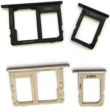 Lysee Mobile Phone Flex Cables - 50PCS Dual Single Sim Tray For Samsung Galaxy A6 2018 A6+ A600F A605F SIM Card Tray Slot Holder Replacement Part - (Color: dual grey)