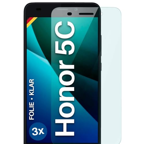moex FlexProtect Schutzfolie für Huawei Honor 5C Bildschirmschutz Folie Ultra-klar HD 0,2 mm kompatibel mit jeder Hülle, Anbringen ohne Blasen, Handyfolie Extra Kratzfest, 3 Stück