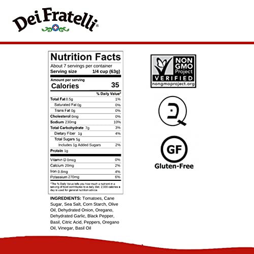 Dei Fratelli Pizza Sauce From Vine-Ripened Tomatoes (15 Oz. Cans, 12 Pack) - No Water, No Paste, Non-Gmo, Gluten-Free #TOP6