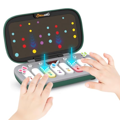 Kids Mini Piano Toy, Portable Travel Piano Keyboard Toddlers Musical Instrument Learning Toys, Music Interactive Birthday Gift for 3 4 5 6 Year Old Boys Children (Green)