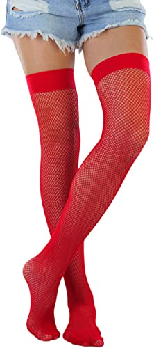 Image of ToBeInStyle Women's Diamond Large and Fine Fence Net Fishnet Nylon Thigh High