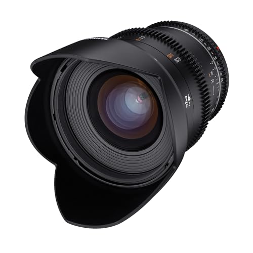 Samyang MF 24mm T1,5 VDSLR MK2 für Canon EF – lichtstarkes T1,5 Weitwinkel Cine-und Videoobjektiv für Canon EF Mount, 24mm Festbrennweite, Follow Focus Zahnkränze Vollformat und APS-C, 8K Auflösung