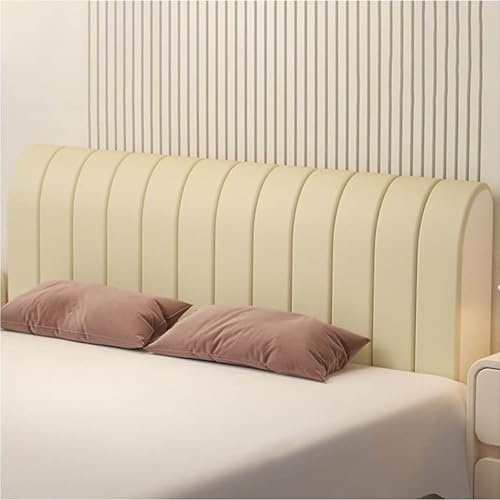 LZTET Fundas Cabeceros Cama,Funda EláStica Lavable Cubierta,Funda Protectora A Prueba De Polvo,Tela De Terciopelo De Cristal Suave,para Headboard For Bed(Size:180cm,Color:Light Yellow)