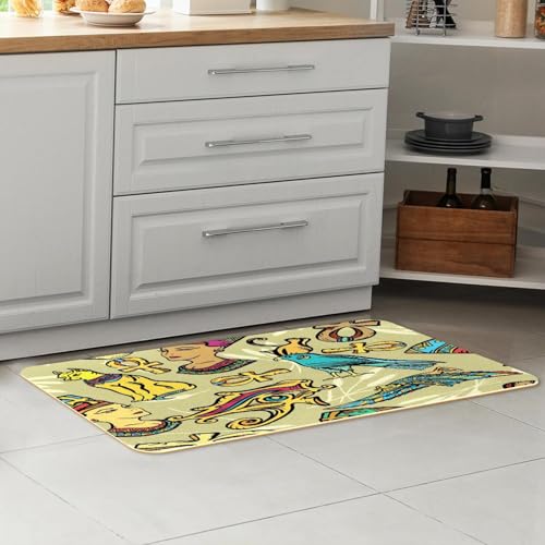 Tapete de cocina egipcio de 2 piezas VAPOKF lavable y absorbente para pasillo 7
