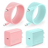 Compatible with iPhone Charger Fast Charging,2Pack USB Wall Charger with 10ft Liightning Cable, for Phone Cable Fast Charging Compatible with Phone 14/13/12/11 Pro Max/Max/Pad -Pink/Green