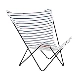Lafuma MOBILIER   Fauteuil Papillon Grande Largeur   Pop Up XL   Airlon   Blanc Marin   Fabriqué en France   LFM2823_9924   Garantie 5 Ans   L.83xl.91xH.87cm