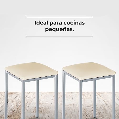 Tabourets de cuisine tapissés ASTIMESA structure rigide aluminium - 7