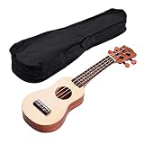 17-Zoll-Mini-Acoustic Ukulele Reisen Tragbare Ukelele 4 Saitengitarre Fichte Tischplatte mit Tragetasche (Color : AS SHOW)