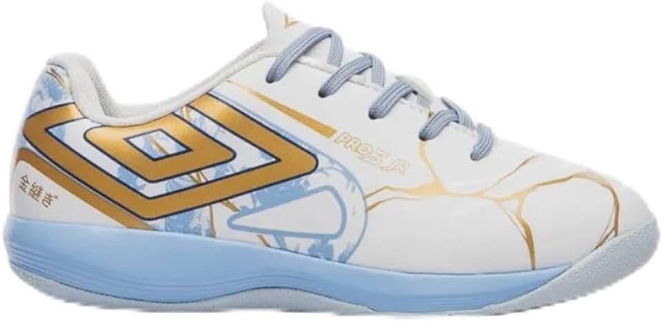 Chuteira Futsal Infantil Meninos Pro 5 Kintsugi Umbro - Branco/Azul