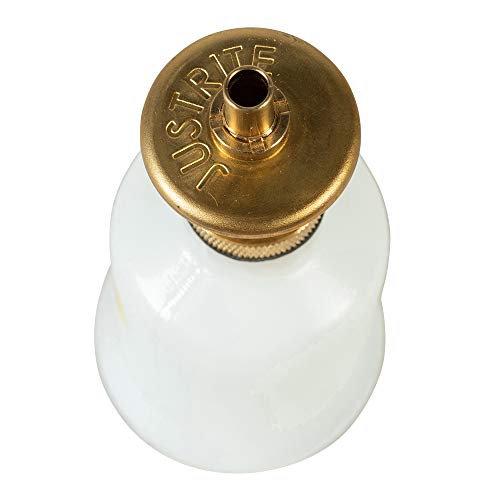 Image of Justrite 14002 Polyethylene Nonmetallic Dispensing Safety Can with Brass Head, 4 oz Capacity, Translucent