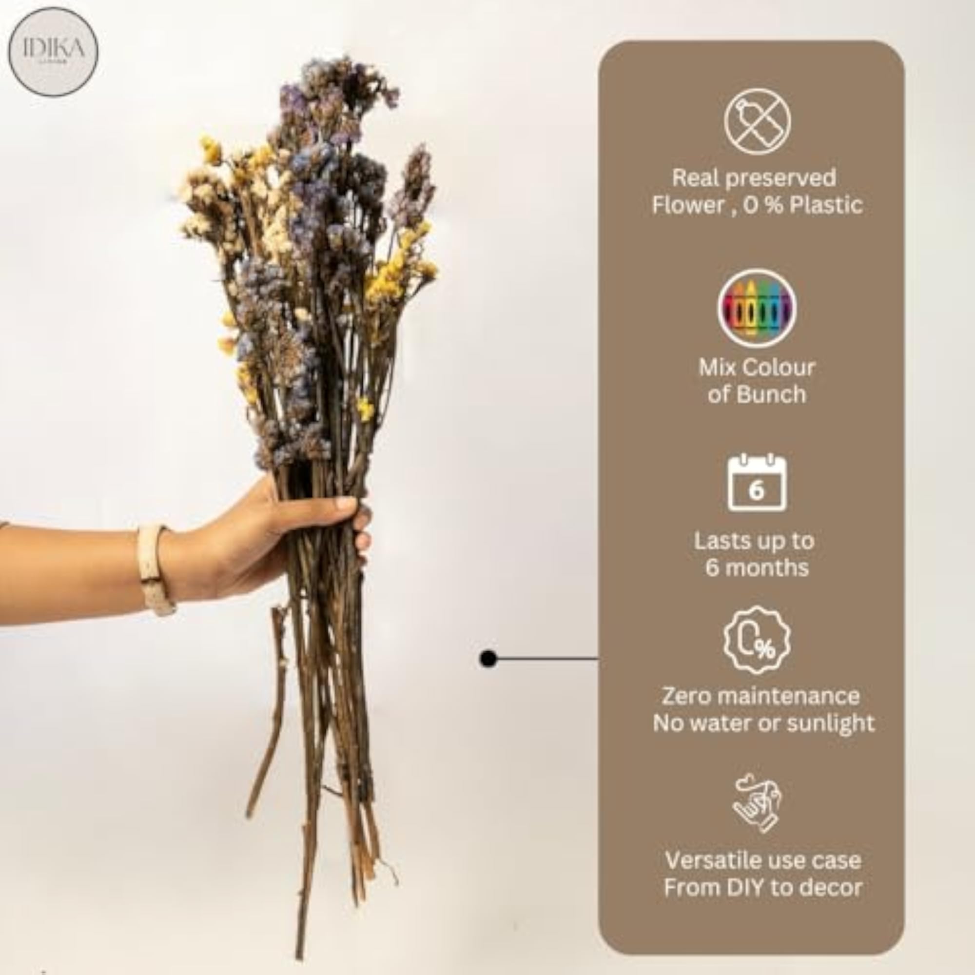 Dried Statice Flowers, Natural Preserved Blooms for Home Decor