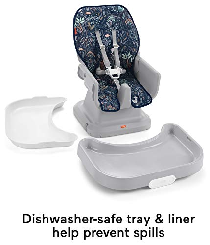 Fisher-Price Baby SpaceSaver Simple Clean High Chair Baby to Toddler Portable Dining Seat with Removable Tray Liner,Moonlight Forest (Amazon Exclusive) - Thumbnail 5