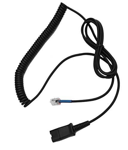 Voistek U10 26716-01 Quick Disconnect QD to RJ Telephone Headset Adapter Cable Coiled for Plantronics Headset to Cisco 6941 9971 Office IP phones and Plantronics M10, M12, M22 & MX10 Amplifiers (PQDRJU10)