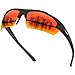 Duduma Polarized Designer Fashion Sports Sunglasses for Baseball Cycling Fishing Golf Tr62 Superlight Frame (Black matte/red mirror)