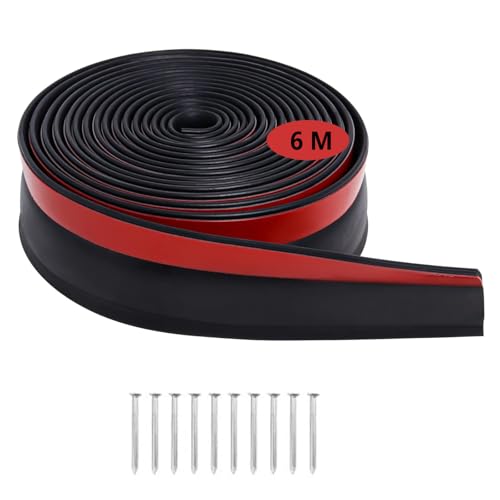 Burlete para Puerta de Garaje, Sello Universal para Puerta de Garaje Parte Superior y Laterales, Cinta de Sellado Multiuso para Puerta de Garaje por Poweka (20Pies/6m)