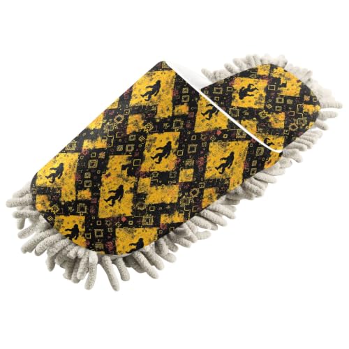 Yasala House Slippers Ape-man Black Yellow Geometric Slippers