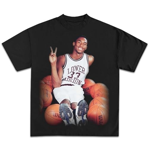 Kobe Lower Merion Peace Sign Graphic Tee | Premium Quality Heavyweight Basketball Shirt for Adults & Kids (US, Alpha, Small, Regular, Regular, Youth Sizes, Merion/Black)