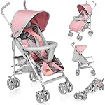 LIONELO Elia Buggy Klein Zusammenklappbar Kinderwagen Bis 15 Kg, Rücken Und Fußstützenverstellung Hinterradbremse, Moskitonetz, Beinwärmer, Einkaufskorb