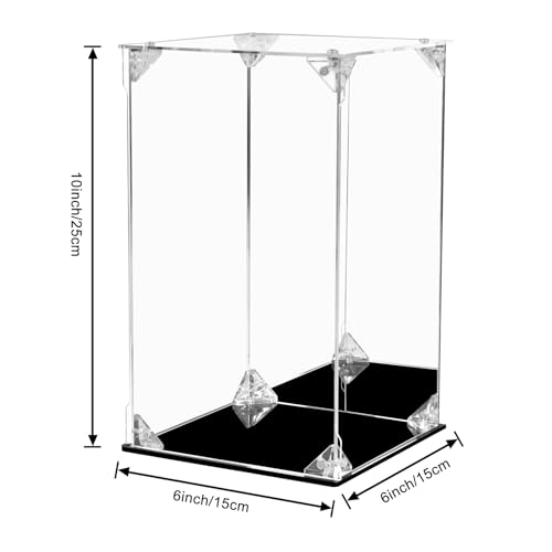 Acrylic Display Case for Collectibles Assemble Clear Acrylic Display Box with Mirrored Back, Alternative Glass Case for Action Figures Lego Model Doll Toys Display (6x6x10 inch; 15x15x25 cm) by Dezzer - Image 2