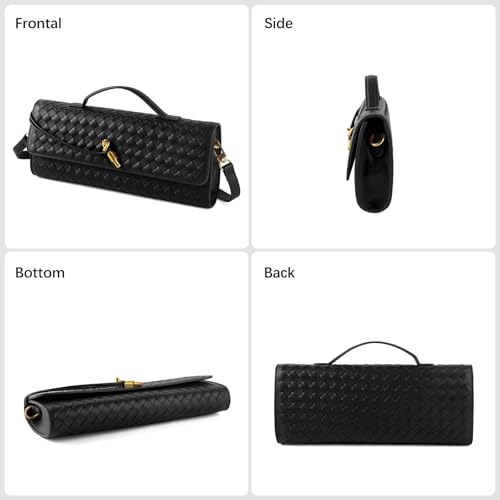 Woven Handbag for Women Evening Bag, Woven Leather Shoulder Handbag Clutch Purse Casual Tote Bags2