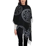 ÉCHARPE COUVERTURE: Nos écharpes et châles pour femmes mesurent environ 197x72cm. Ce châle écharpe pour femme est assez grand. Vous pouvez le porter comme une écharpe épaisse ou comme un poncho châle, un cardigan ou même comme une couverture, vous permettant de rester au chaud pendant l'hiver froid tout en étant élégant et à la mode.