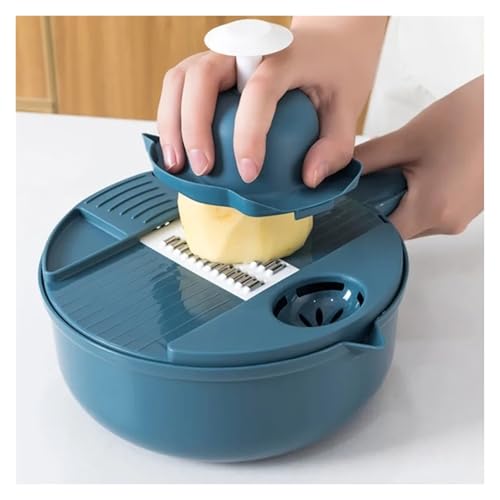 Cortador de verduras multifuncional 12 en 1 azul 9pcs miniatura 5