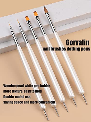 French Nail Stamper Gel Nail Polish Kit With Nail Art Brush Dotting Pens, Gorvalin Black & White Uv Gel Nail Polish French Manicure Kit For French Diy Nail Design (Black And White) #TOP3
