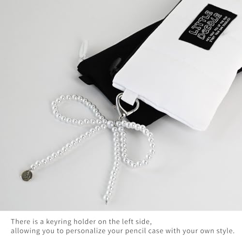Image of Monolike Little Doodle Cushion Pencil Case, White - Pencil Pouch, Portable Pencil Bag, Pencil Case, Office Pouch case, Cushion, Soft, achromatic color