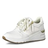 Tamaris Damen Low-Top Sneaker, Frauen Halbschuhe,Wechselfußbett,Comfort Lining,Laufschuhe,schnürschuhe,schnürer,White LEA/STRU,41 EU / 7.5 UK
