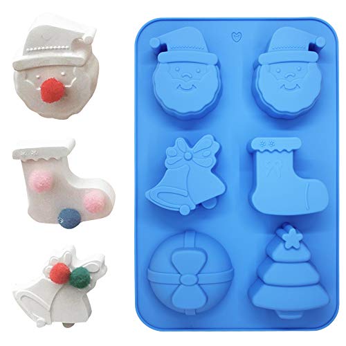 Sourceton 3 Packs Christmas Silicone Baking Mold, Christmas Tree, Santa Claus, Shape Mold For Candy, Pudding, Ice Cube, Handmade Soap, Cake Decoration #TOP1