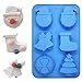 Christmas Silicone Mold 3 Pack – Santa Claus, Christmas Tree, Gift Shape | Non-Stick Baking Molds for Hot Chocolate Bombs, Candy, Ice Cubes, Soap & Cake Decoration (Red, Blue, Yellow)