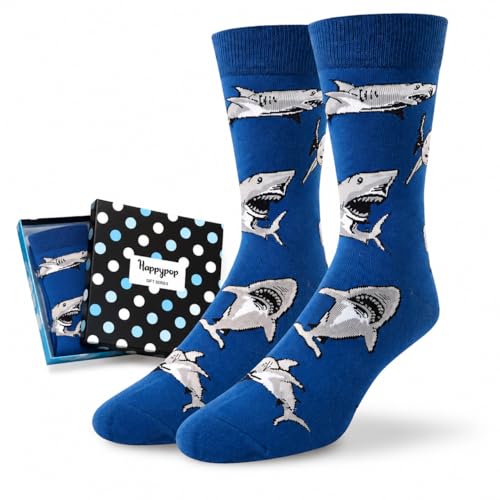 HAPPYPOP Shark Socks for Men - Marine Animal Socks for