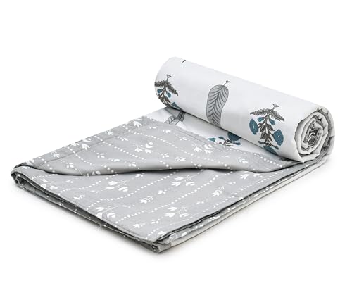 Image of Amazon Brand - Umi AC Dohar Blanket for Single Bed | 100% Cotton 160 TC | Soft Lightweight Three Layer Quilt | 57x87 Inches | Beautiful Elegant Design