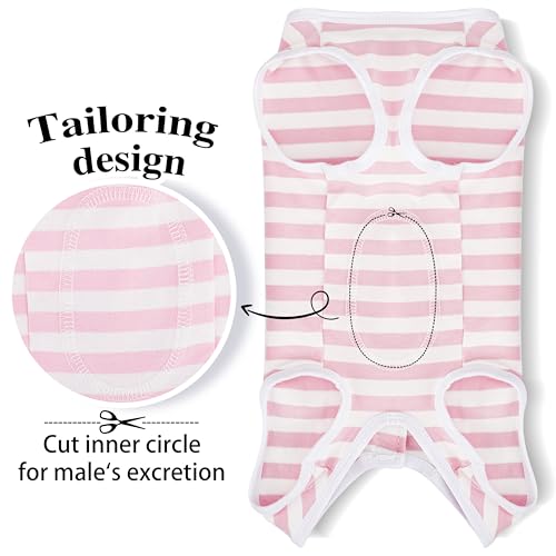 Image of Comprehensive Post Surgery Dog Recovery Suit Ensuring Ultimate Comfort Unrestricted Mobility: Premium Cotton Protective Wound Care Shirt for Puppies, Cats, and Small Pets Rose Red 2XL