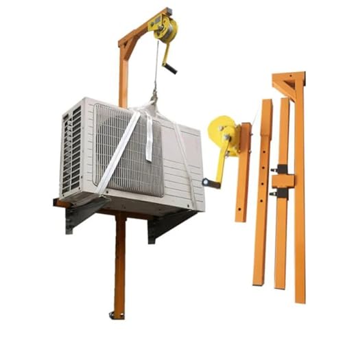 Air Conditioner Outside Installation Lifting Tool, Folding Hanger + Self-Locking Hand Winch, with 33/49/66FT Rope MINGPING(Color:66FT Rope)