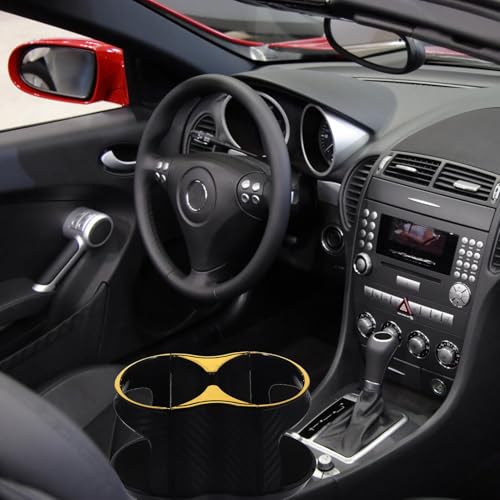 Portavasos para carro rotatorio 2 en 1 con borde dorado miniatura 5