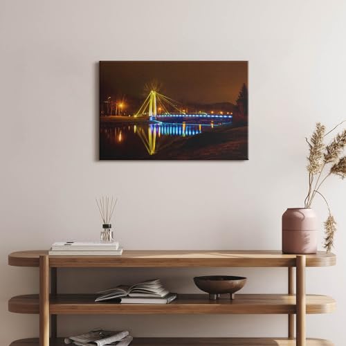 L'image imprimée sur toile 60x40cm de qualité premium pont d'Ustroń - 2