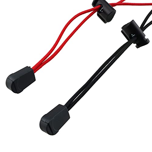 Hscgin 4Pcs Elastic Bungee Shock Cord 260Mm Stretch String Black/Red Cord Locks Spring Toggle Stopper For Shoelaces Drawstring Backpack #TOP3