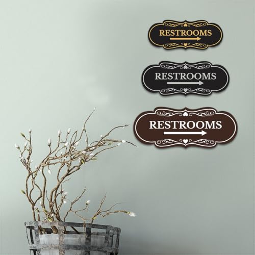Panneau flèche droite pour toilettes de restaurant chic L - 4