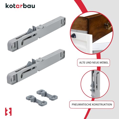 KOTARBAU® Box Slim Schubladen Einzugsdämpfung für Schubladenschienen & Rollschubführungen 149x27 mm Kunststoff Soft Close Schublade Nachrüsten Dämpfer für Schubladen
