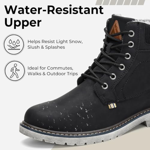 Image of Mishansha Men's Waterproof Snow Boots, Insulated Winter Hiking Boots