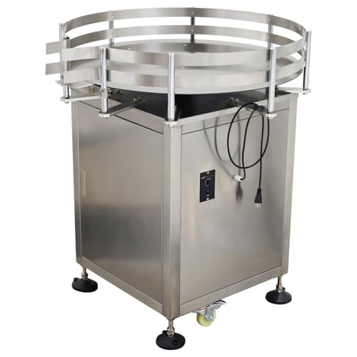 Banfluxion Stainless Steel Automatic Bottle Collecting Machine, Conveyor Bottle Organizer Machine, Adjustable Speed, 39.37inch Diameter for Food, Beverage Industries, 110V